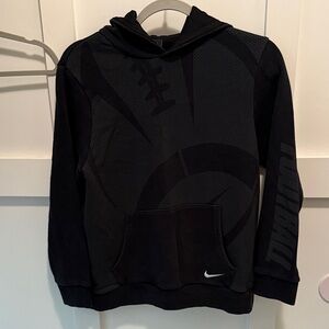 Boys Nike Black Hoodie with Football Graphic Design size Large